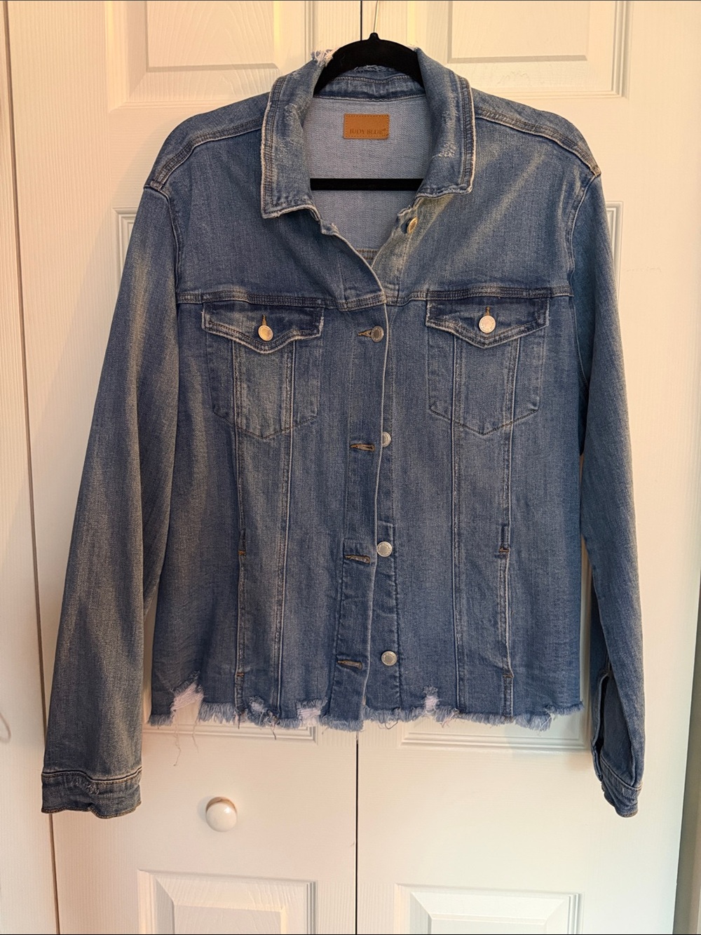 Judy Blue Light Blue Distressed Denim Jacket